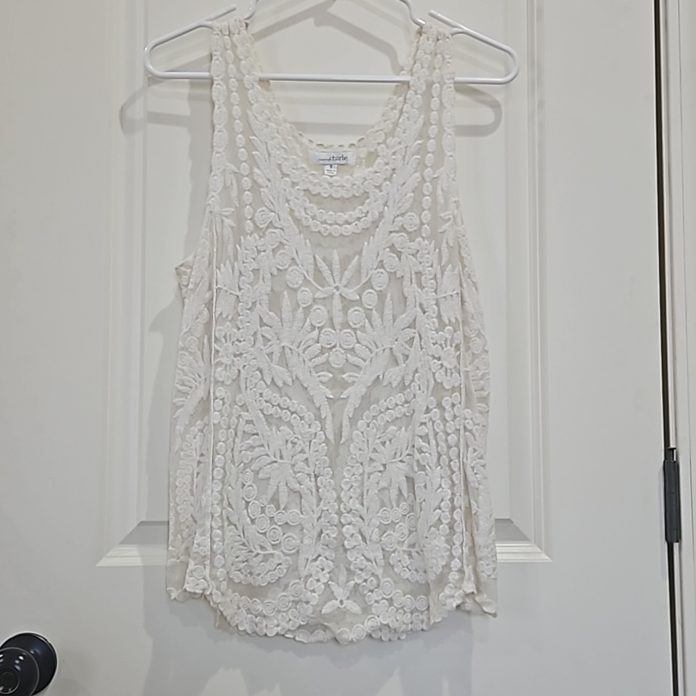 Charming Charlie sleeveless lace tank size small